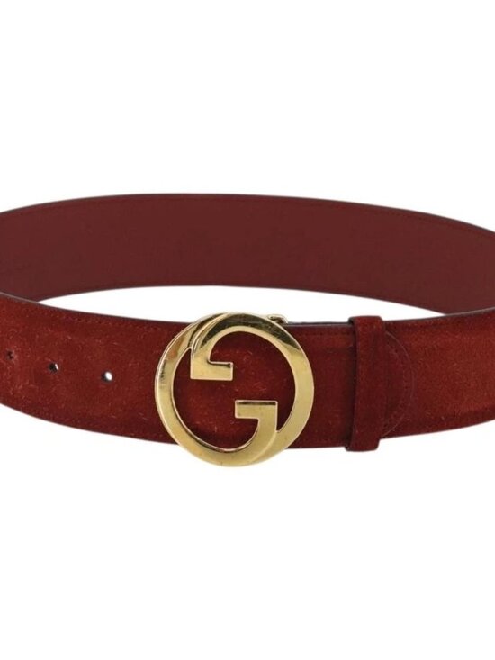 GUCCI Interlocking Belt Suede 33.1\
